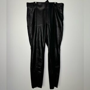 Zara faux leather zipper ankle pants size large